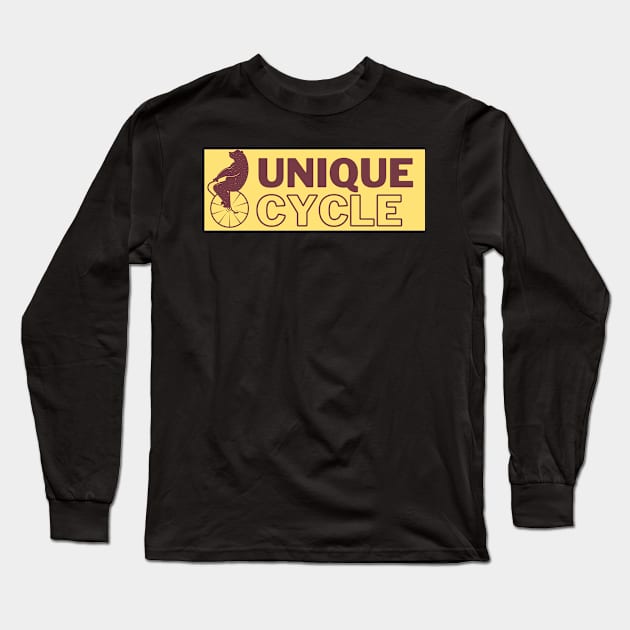 Bär - Unique Cycle Einrad Artist Zirkus Motiv Long Sleeve T-Shirt by Maggini Art